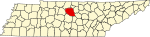 Map of Tennessee highlighting Wilson County